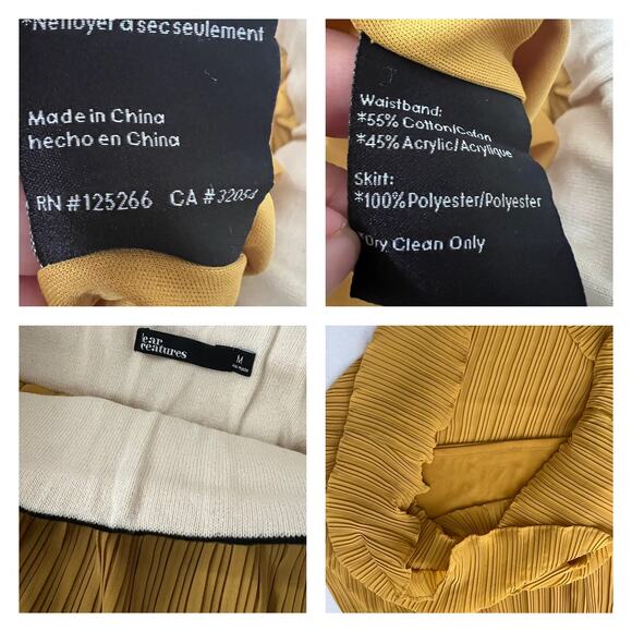 Dear Creatures Anthropologie Pleated Mustard Yellow Maxi Skirt Size M - Picture 7 of 9